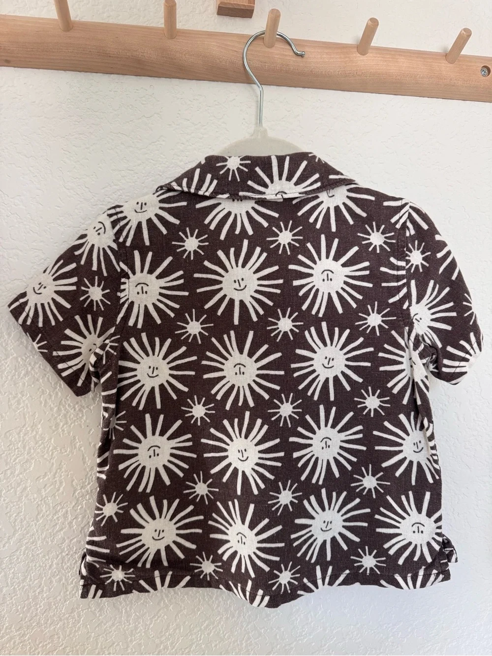 Smiley Suns Toddler Linen Blend Button Down